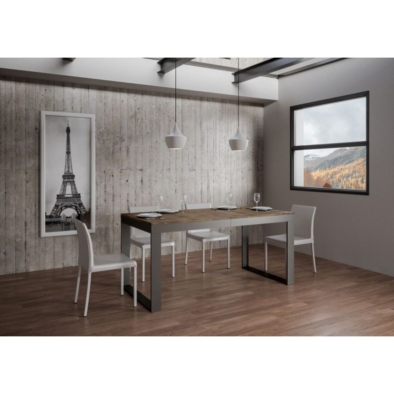  Itamoby Extendable table Tecno Evolution in melamine and iron frame 180 (440) x90 cm