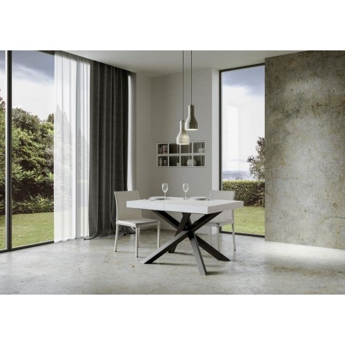 PROMO - Mesa extensible Itamoby Volantis en melamina y estructura de hierro antracita 130(234)x90 cm