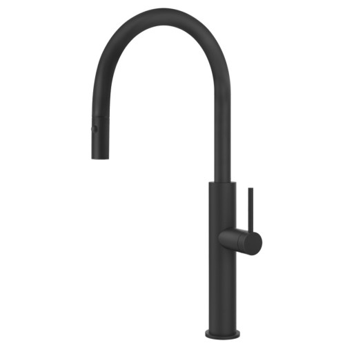 Gessi Kitchen single-lever mixer with pull-out spray 60022 299 Matte Black finish
