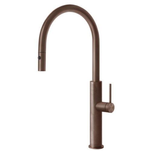 Gessi Single lever mixer with pull-out shower Kitchen Cesello 60026 708 Copper Brushed finish