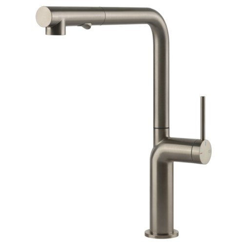 Gessi Single-lever mixer with pull-out shower Stelo Collection 60311 149 Finox finish