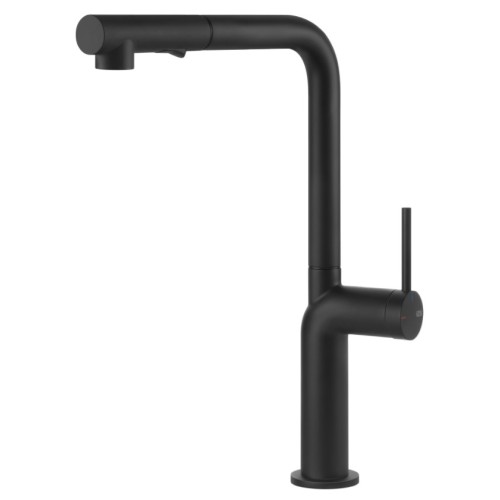 Gessi Single-lever mixer with pull-out shower Stelo Collection 60311 299 Matte Black finish