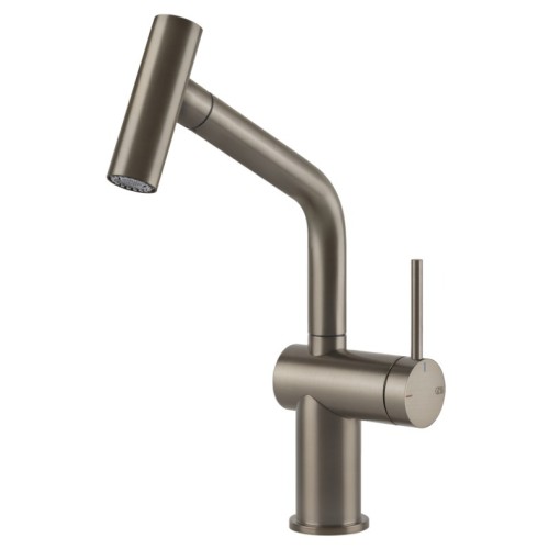 Gessi Single lever mixer with pull-out shower Inedito Collection 60425 149 Finox finish