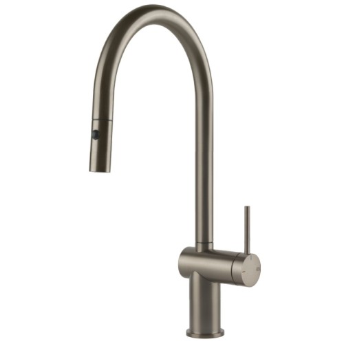 Gessi Single lever mixer with pull-out shower Inedito Collection 60413 149 Finox finish