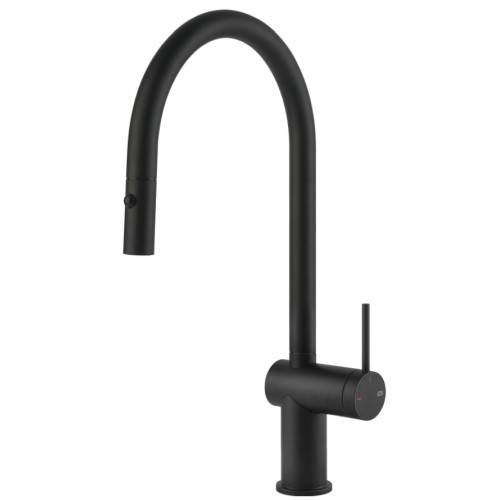 Gessi Single lever mixer with pull-out spray Inedito Collection 60413 299 Matte Black finish