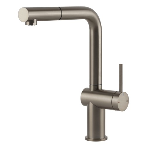 Gessi Single lever mixer with pull-out spray Inedito Collection 60433 149 Finox finish