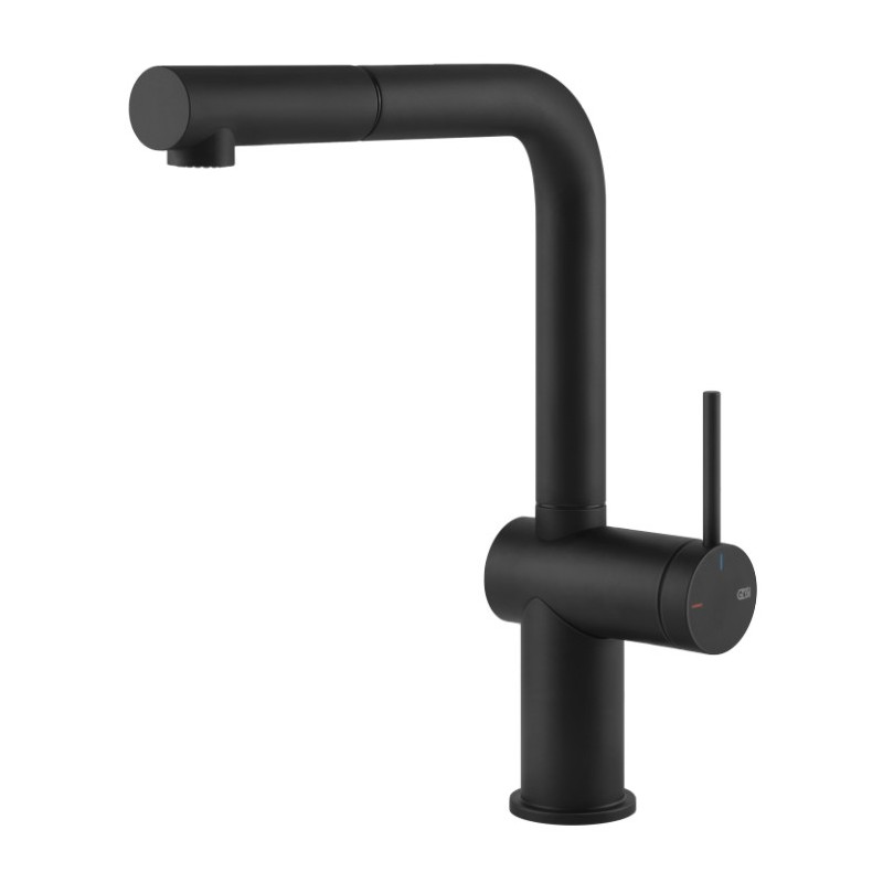  Gessi Single-lever mixer with pull-out spray Inedito Collection 60433 299 Matte Black finish