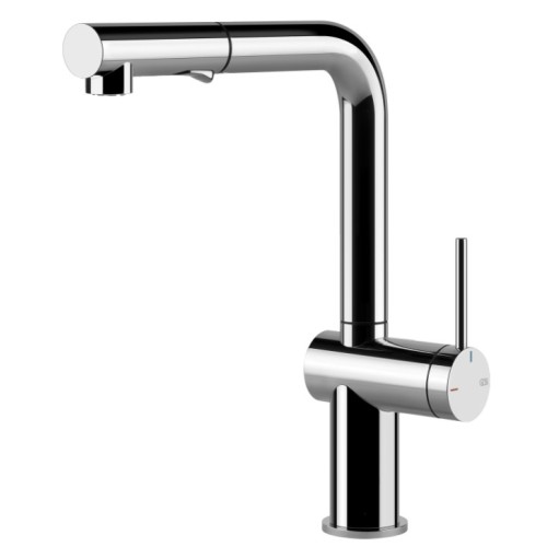 Gessi Single lever mixer with pull-out shower Inedito Collection 60435 031 chrome finish