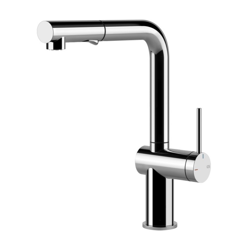  Gessi Single lever mixer with pull-out shower Inedito Collection 60435 031 chrome finish