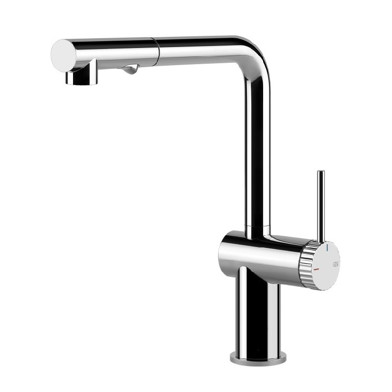  Gessi Single lever mixer with pull-out shower Inedito Collection 60457 031 chrome finish