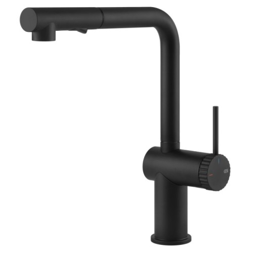Gessi Single lever mixer with pull-out shower Inedito Collection 60457 299 Matte Black finish