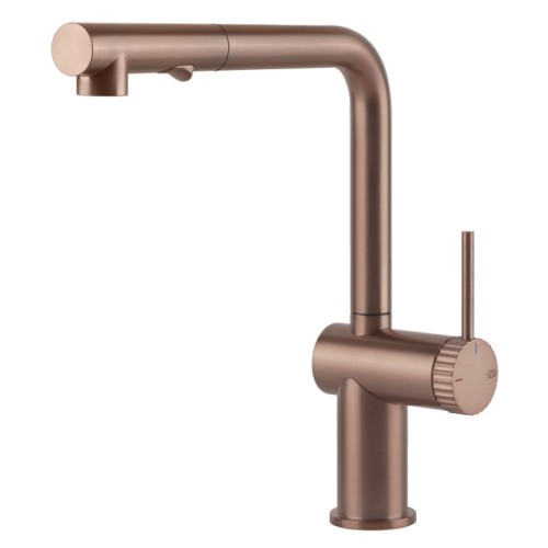 Gessi Single lever mixer with pull-out shower Inedito Collection 60457 125 Copper Brushed finish GHRC