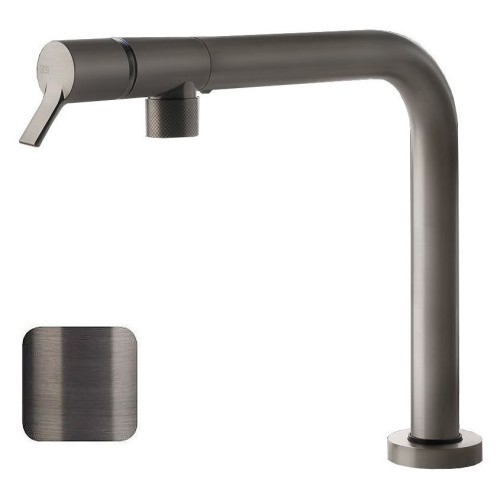Gessi Folding single lever mixer Su and Giù Collection 60071 707 Black Metal Brushed finish
