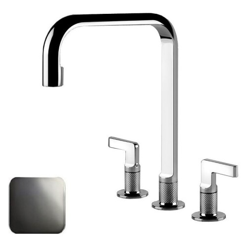 Gessi 3-hole mixer Inciso Collection 58701 706 Black Metal finish