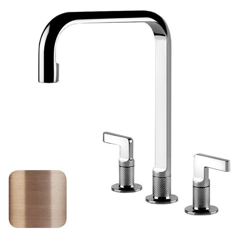  Gessi 3-hole mixer Inciso Collection 58701 708 Copper Brushed finish