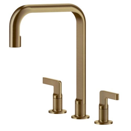 Gessi 3-hole mixer Inciso Collection 58701 726 Warm Bronze Brushed finish