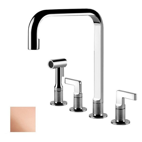 Gessi 4-hole mixer Inciso Collection 58703 030 Copper finish