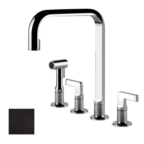 Gessi 4-hole mixer Inciso Collection 58703 299 Matte Black finish