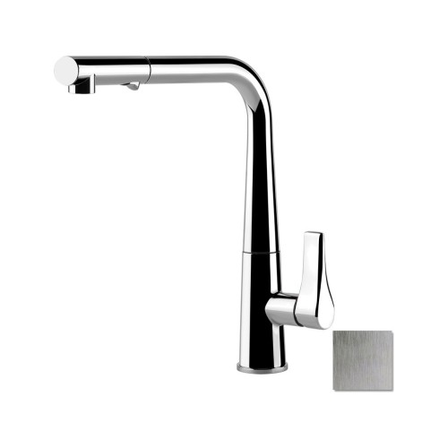 Gessi Single lever mixer with extractable shower Proton Collection 17177 149 Finox finish