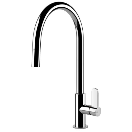 Gessi Single lever mixer with pull-out shower Helium Collection 60077 031 chrome finish