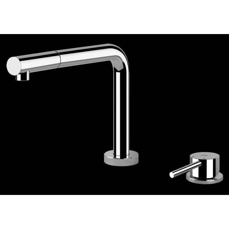  Gessi Folding mixer with remote control and pull-out hand shower Su and Giù Collection 50109 031 chrome finish