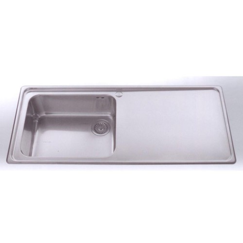 Alpes Semi-flush sink 117 / 1V1SL with drainer on the right in stainless steel 117x51 cm