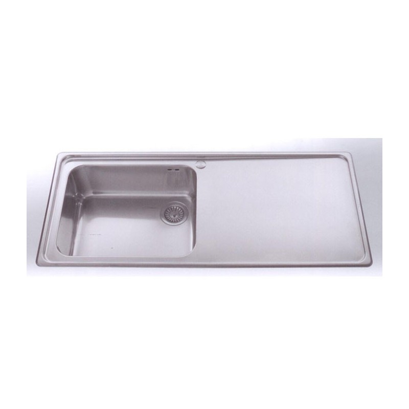  Alpes Semi-flush sink 117 / 1V1SL with drainer on the right in stainless steel 117x51 cm