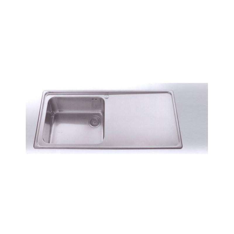  Alpes Semi-flush sink 87 / 1V1SL with right-hand drip in stainless steel 87x51 cm