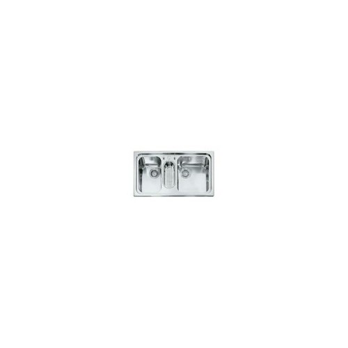 Alpes Évier semi-encastré à deux bacs F 589 / 2V1B avec vasque inox 89x51 cm