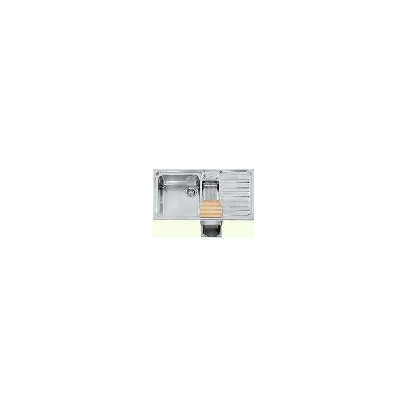  Alpes Semi-flush sink F 599 / 1V1B1S-E with basin and drainer on the right in stainless steel 99 cm