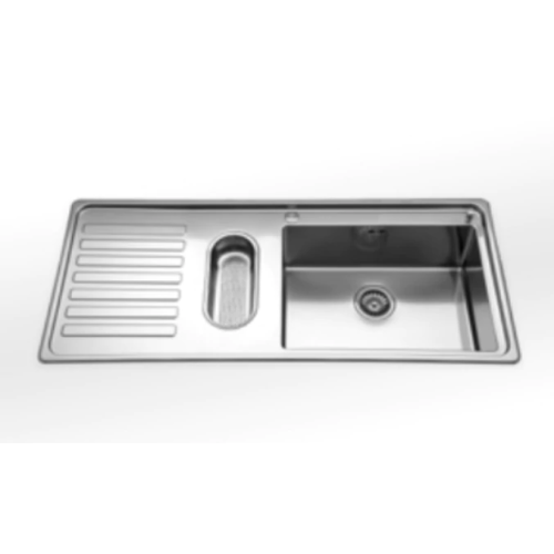 Alpes Évier semi-encastré LFRS 5117 / 1S1B1V avec vasque et égouttoir à droite en inox 117x51 cm