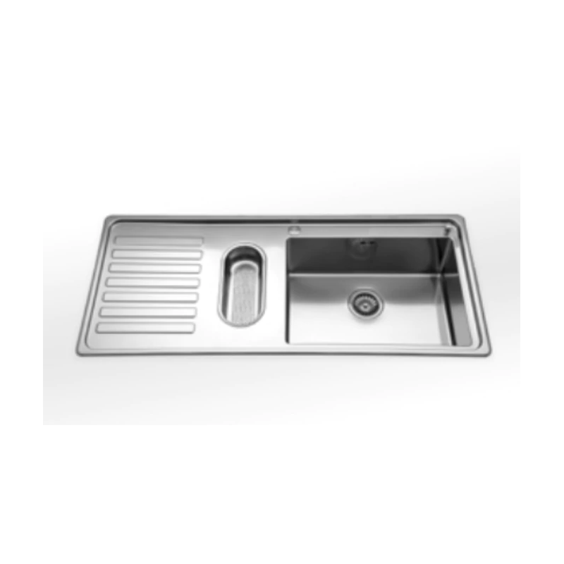  Alpes Évier semi-encastré LFRS 5117 / 1S1B1V avec vasque et égouttoir à droite en inox 117x51 cm