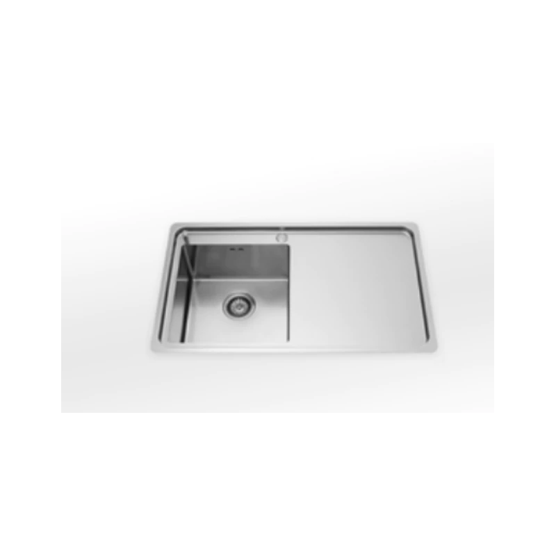  Alpes Semi-flush sink LFRS 587 / 1V1SL with drainboard on the right in stainless steel 87 cm