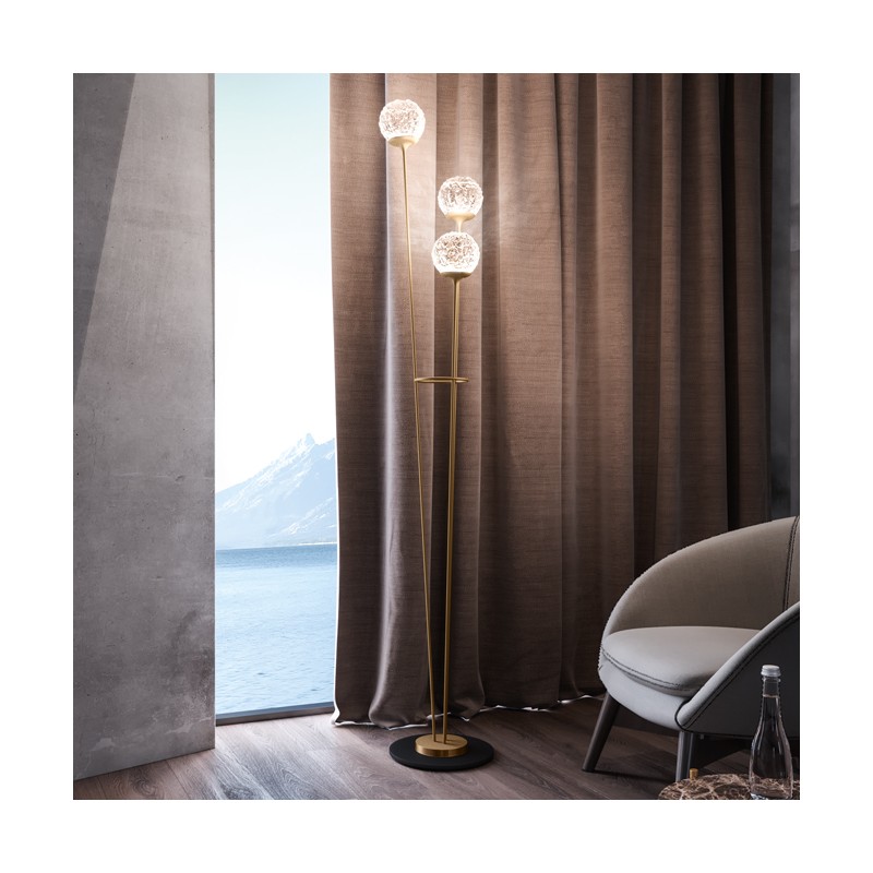  Lámpara de pie Minitallux Cristalglob ST LED en diferentes acabados de Icona Luce