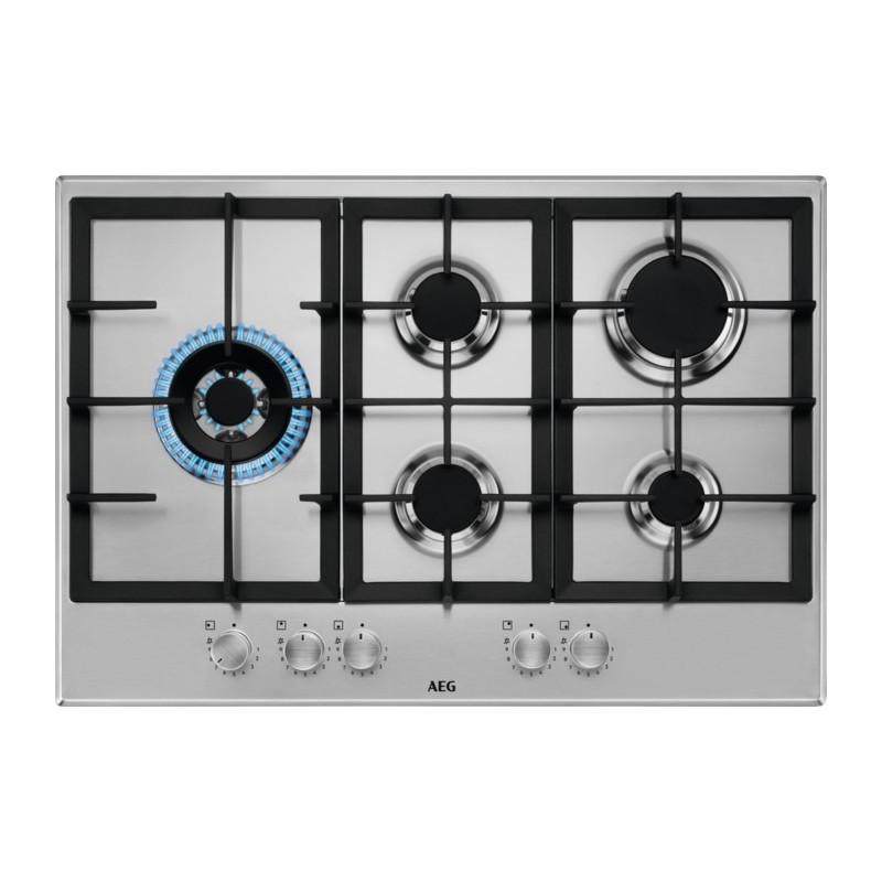  AEG Table de cuisson à gaz HGB 75520 SM 75 cm finition acier inoxydable
