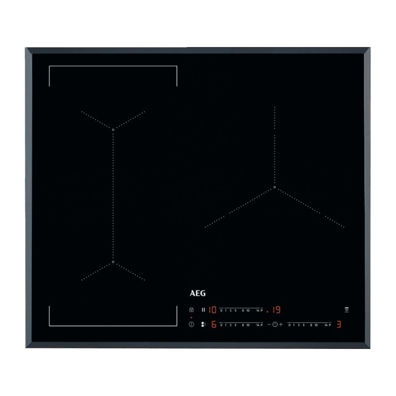  Table de cuisson à induction AEG Bridge IKE 63443 FB 60 cm finition vitrocéramique noire biseautée