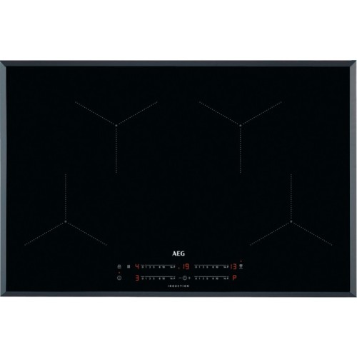 Table de cuisson à induction AEG IKB 84433 FB 80 cm finition vitrocéramique noire biseautée