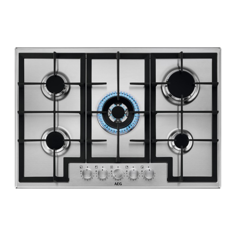 AEG Table de cuisson à gaz HGB 75420 SM 75 cm finition acier inoxydable