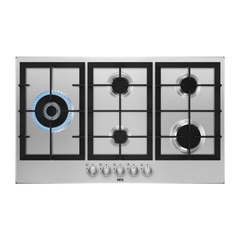  Table de cuisson à gaz AEG 90 cm en acier inoxydable HGB 95522 SM