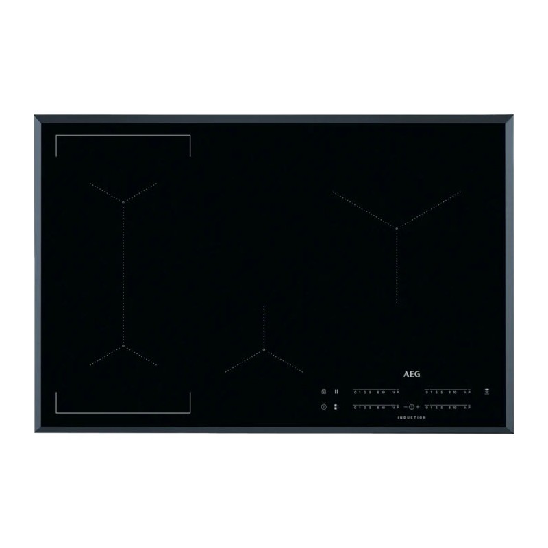 Plaque de cuisson à induction AEG Bridge IKE 84443 FB finition vitrocéramique biseautée noire 80 cm