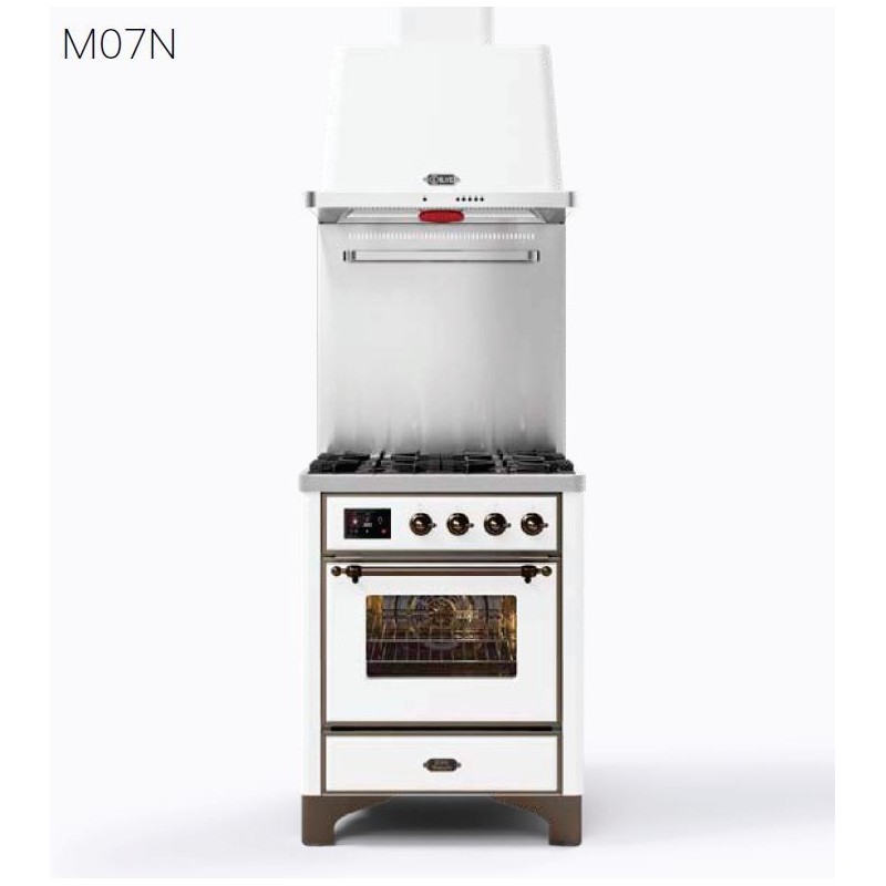  Cocina Ilve M07N Majestic M07DNE3 con horno eléctrico y placa de 4 fuegos de 70 cm