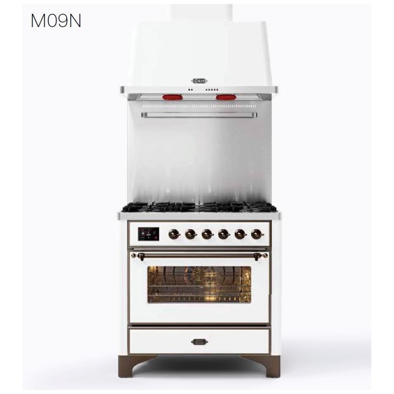  Ilve Cucina M09N Majestic M096DNE3 Placa de cocción de 6 fuegos de 91,1 cm