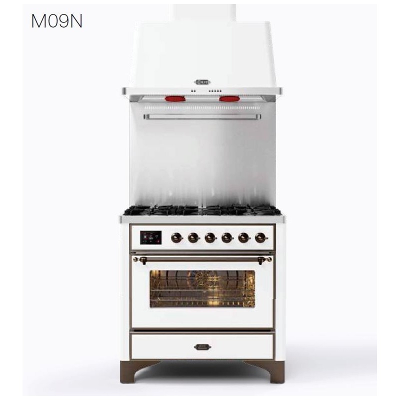  Ilve Cucina M09N Majestic M09FDNE3 con forno elettrico e piano cottura a 6 fuochi con fry top da 91.1 cm - VOUCHER 10% NEL CARRELLO FINO AL 06/05