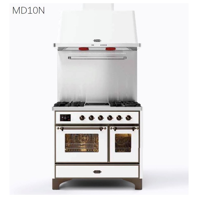  Cocina Ilve MD10N Majestic MD106DNE3 con horno eléctrico doble y placa de 6 fuegos de 100 cm