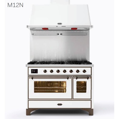 Cocina Ilve M12N Majestic M12SDNE3 con horno eléctrico doble y vitrocerámica de 5 fuegos con cupé de feu de 121,6 cm