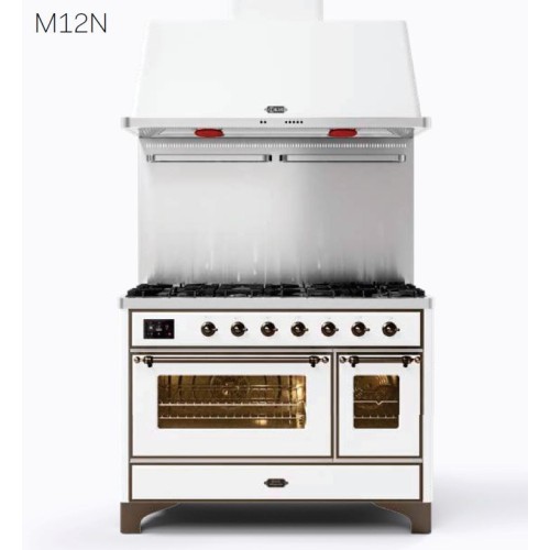 Ilve Cucina M12N Majestic M12FIDNE3 four double et plaque de cuisson 6 feux avec fry top et 2 zones à induction 121,6 cm