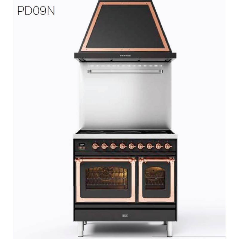 Ilve PD09N Nostalgie PD096NE3 kitchen with double electric oven and 90 cm 6-burner hob