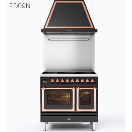 Ilve Cucina PD09N encastrable Nostalgie PD09FNE3 double four et plaque de cuisson 6 feux avec plaque de cuisson de 90 cm