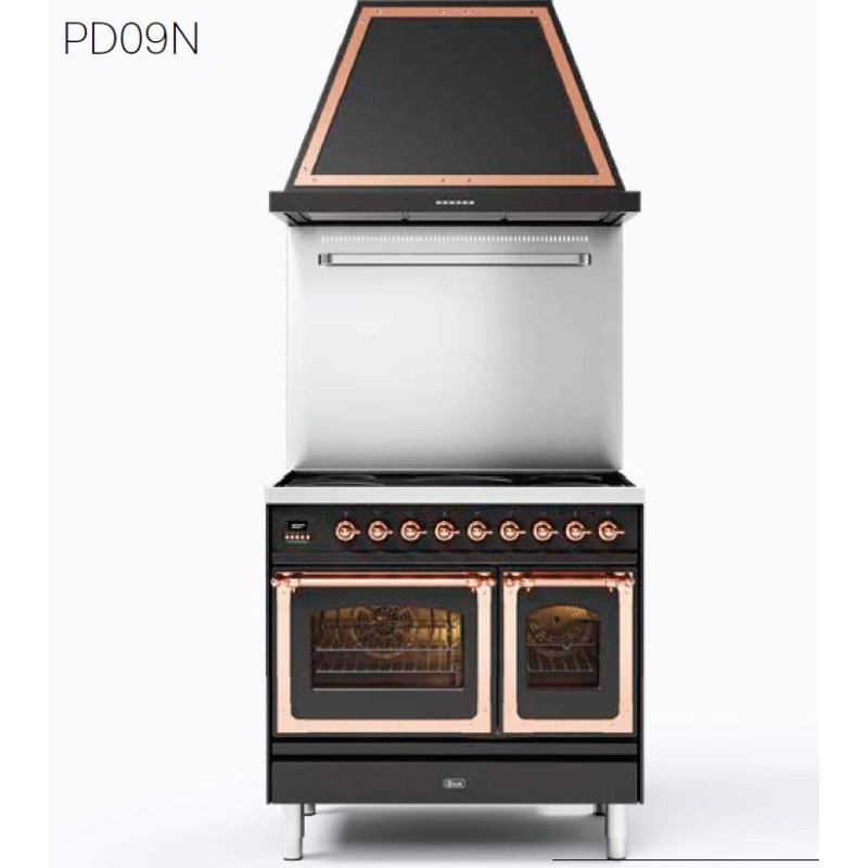  Ilve Cucina PD09N built-in Nostalgie PD09PNE3 double oven and 4-burner hob with 90 cm fish pan
