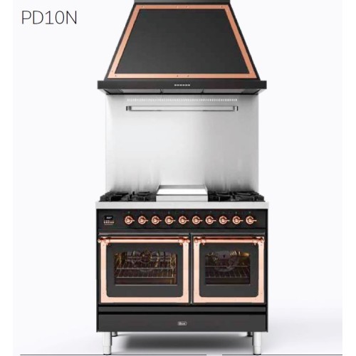 Cocina Ilve PD10N Nostalgie PD106NE3 con horno eléctrico doble y placa de 6 fuegos de 100 cm